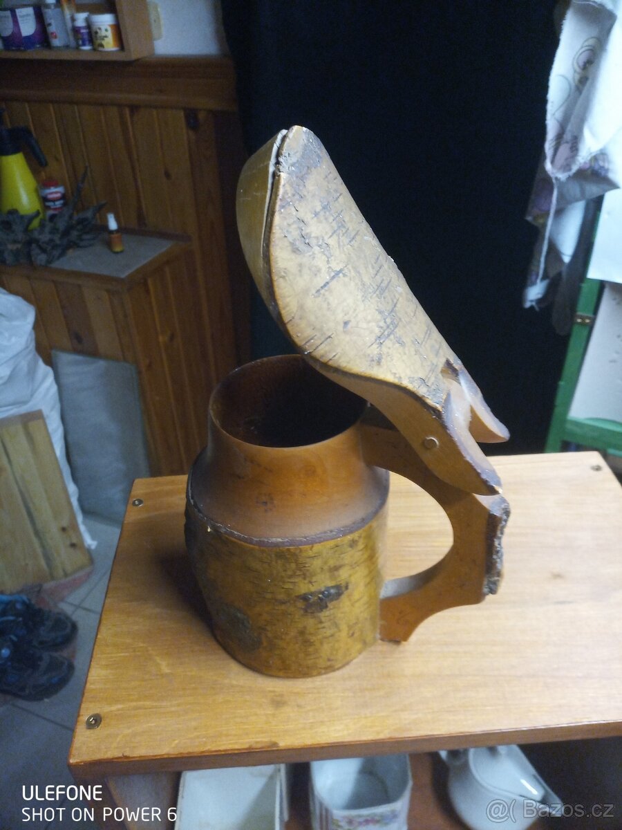 dřevěný džbánek , samorost - 3