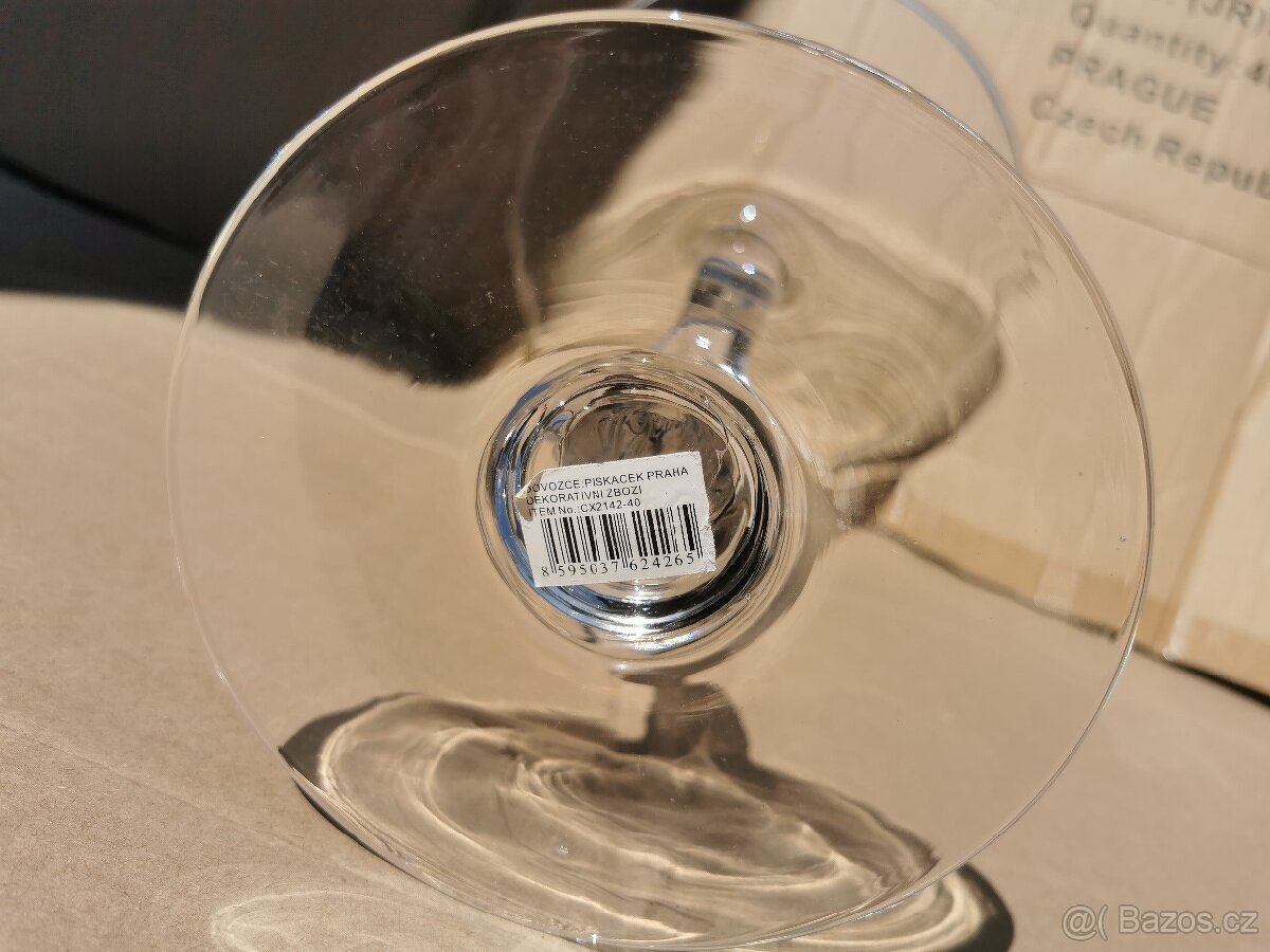 Velká / obří sklenice / číše s prohnutou stopkou - 3