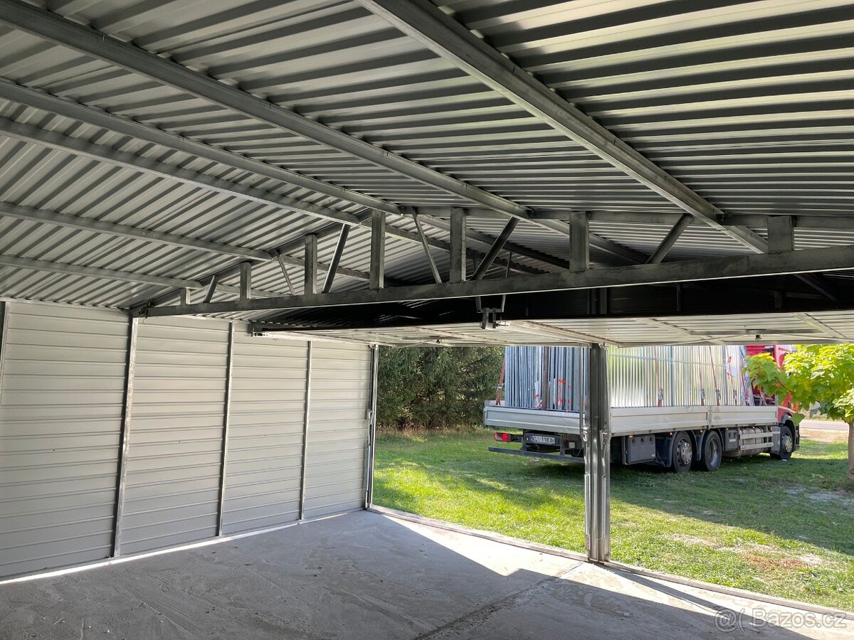 Plechová garáž 6x6m - 3