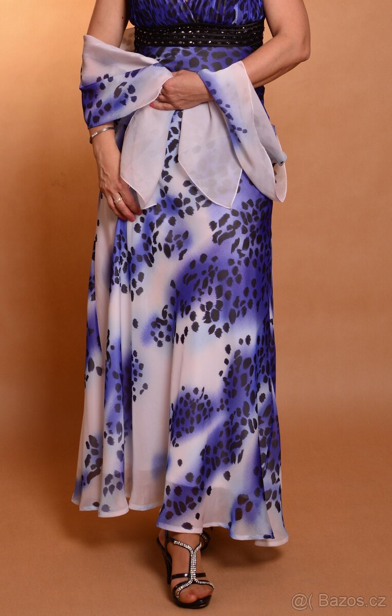 Plesové šaty splývavé, modrofialové - 3