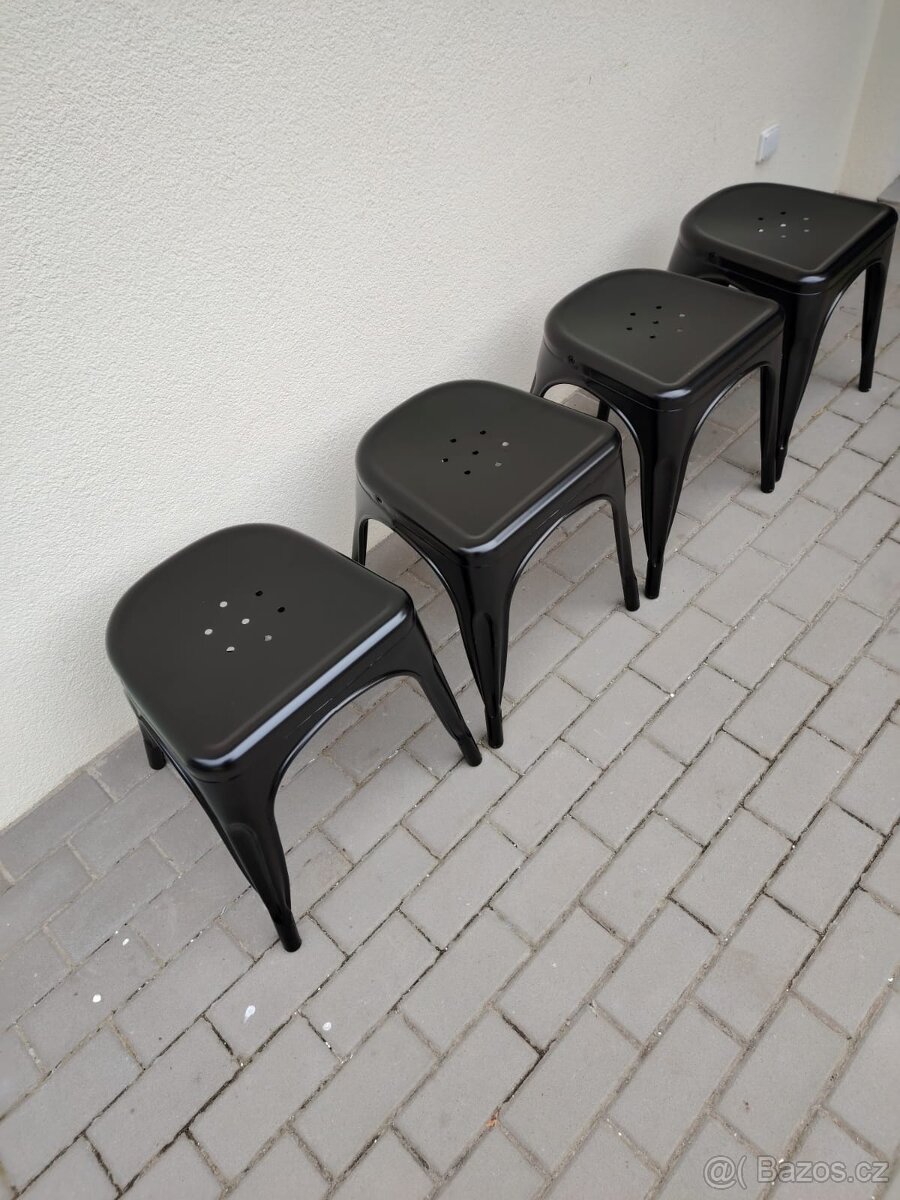 Nové gastro židle Paris, kov, černá, 4 kusy - 3