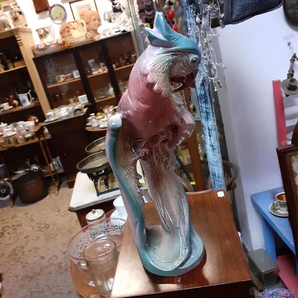 Starožitná keramická glazurovaná soška Jihokera - 3