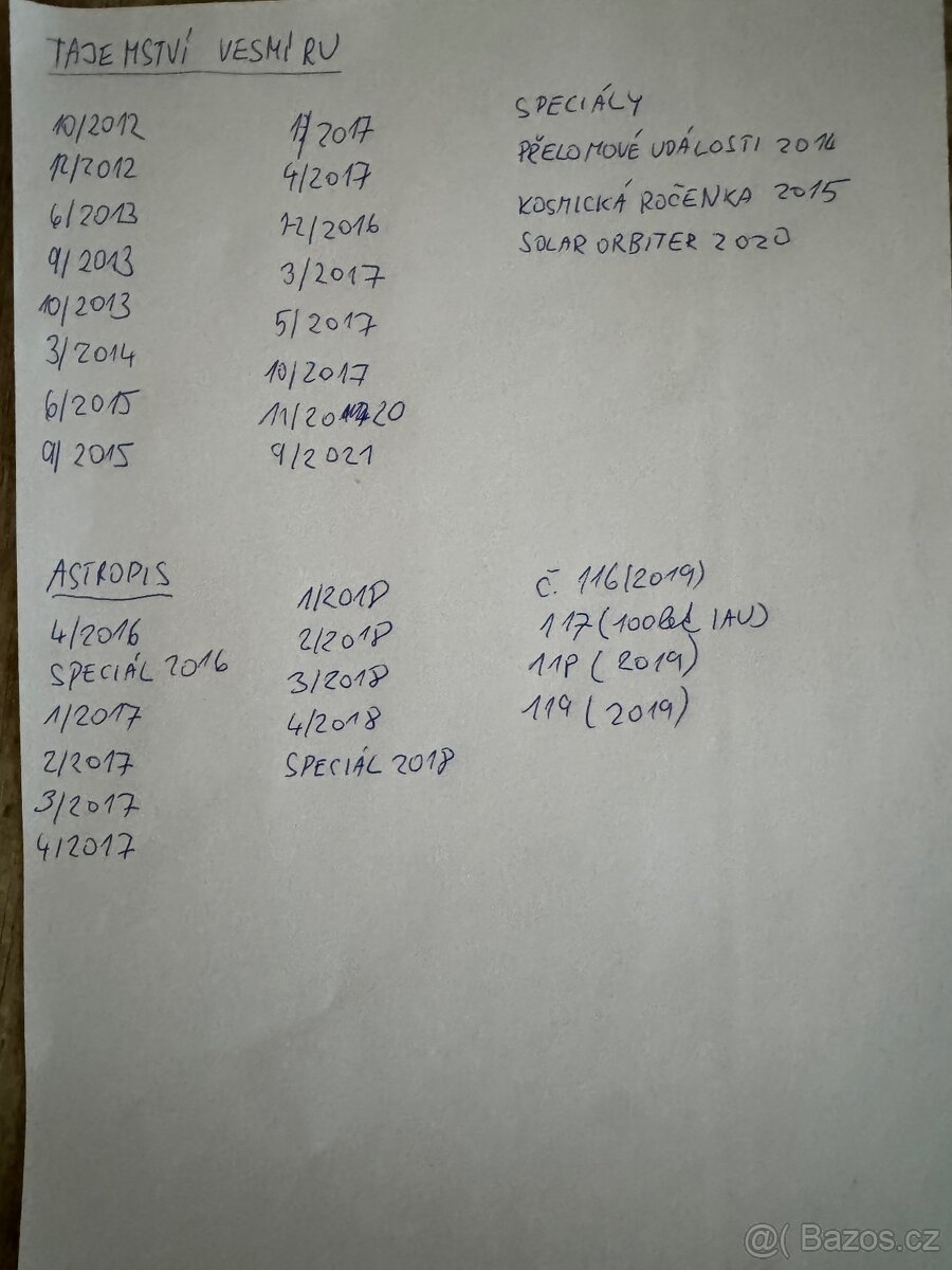 Prodám časopisy Tajemství vesmíru a Astropis - 3