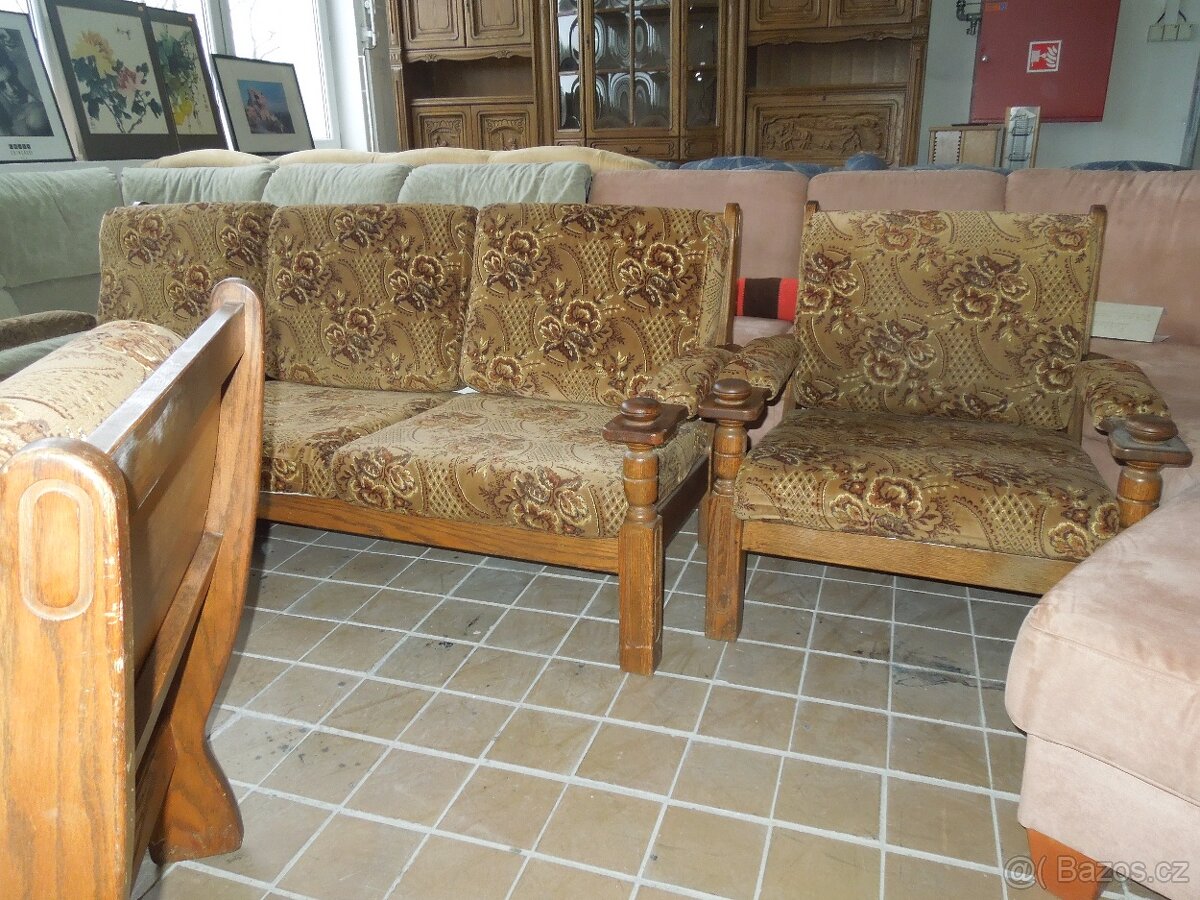 sedačka rustikál 3x1x1 - 3