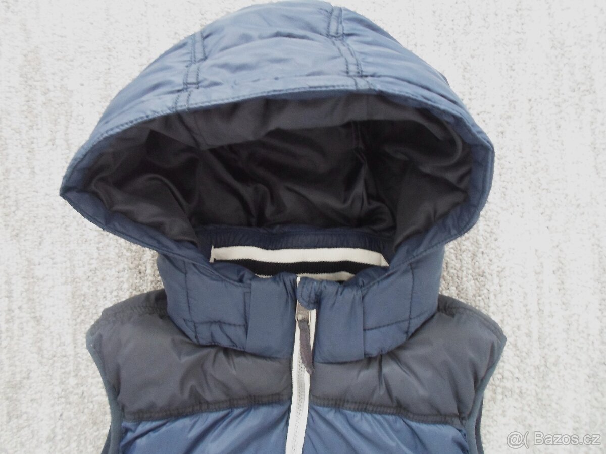 Modrá zateplená vesta vestička H&M - 146, 152 - 3