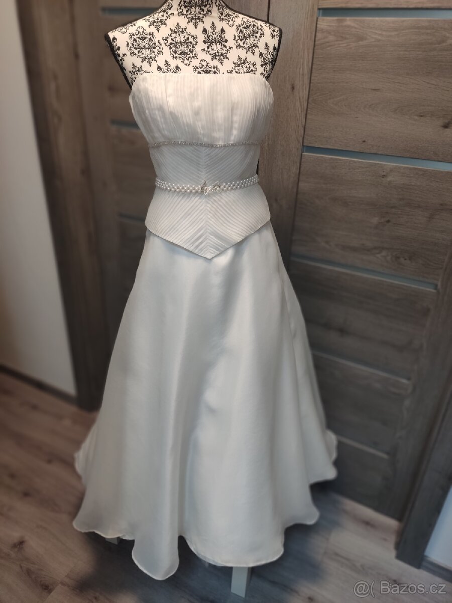 Krásné svatební šaty vel. 38 - 3