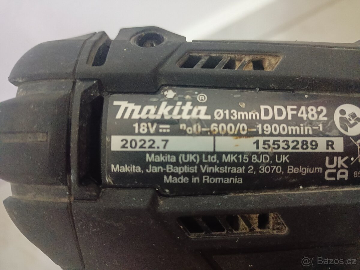 Aku vrtačka Makita DDF 482, baterie 18V 3.0 - 3