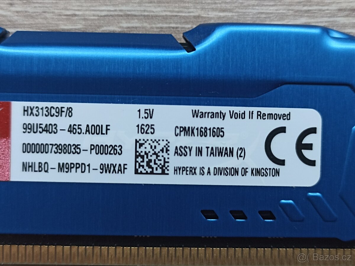 RAM Kingston HyperX Fury Blue 8GB DDR3 - 3