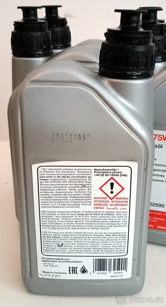 Převodový olej SAE 75W-90 (GL-5) - 3