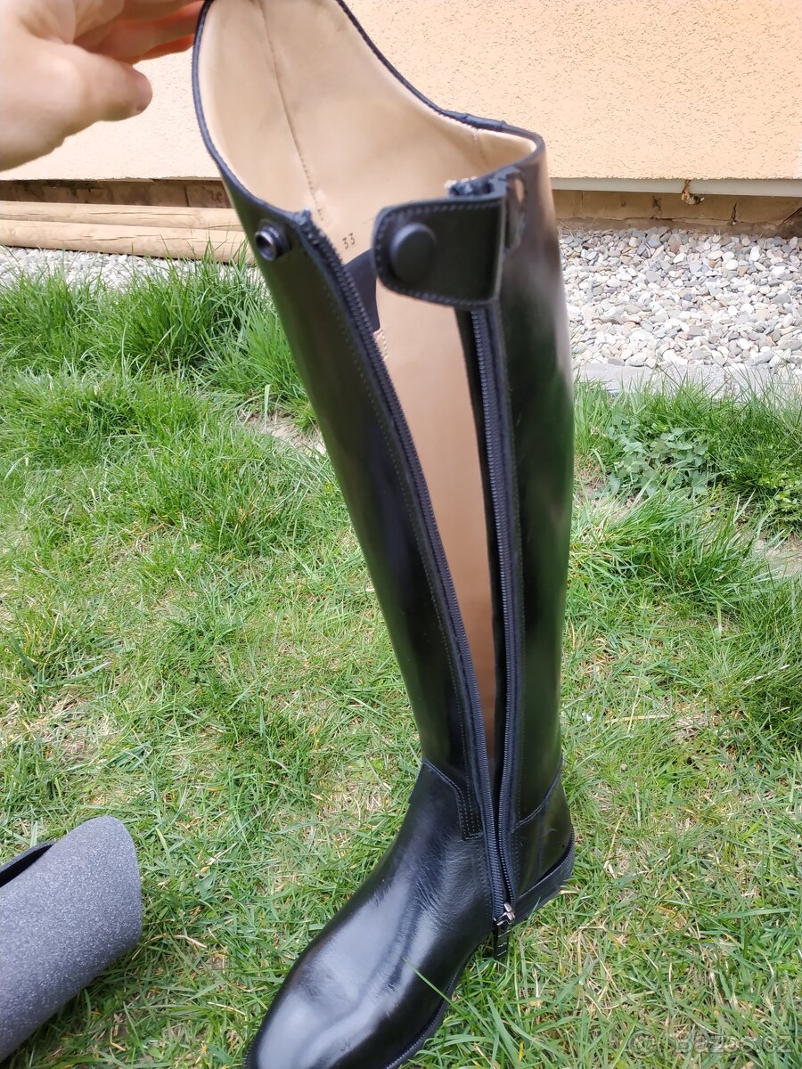 Drezurní lesklé vysoké jezdecké boty Cassini - 3