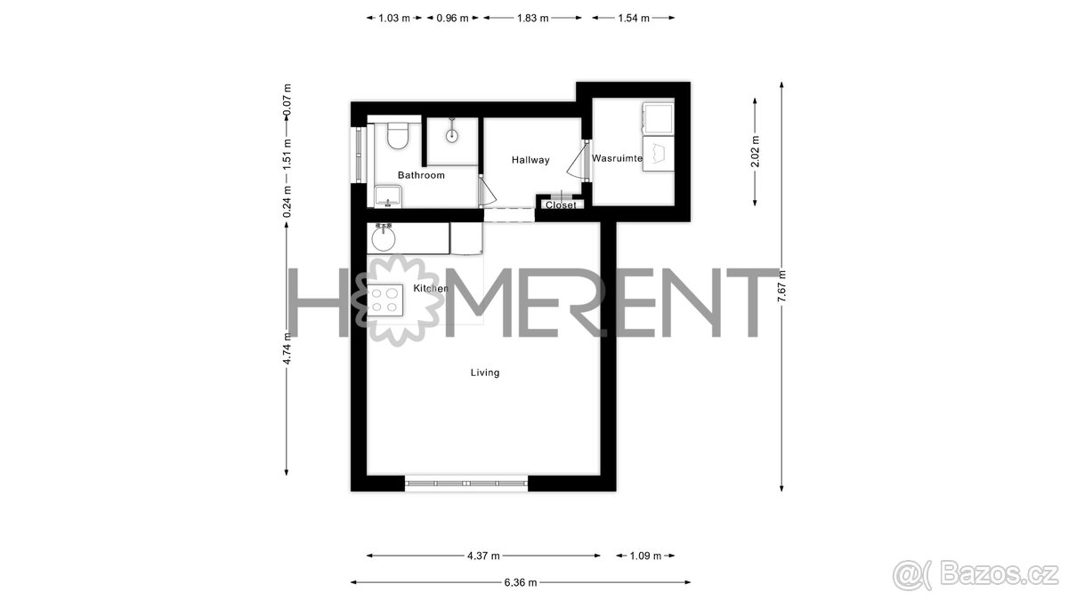 Pronájem bytu 1+kk, 29m² - Mladá Boleslav IV, 220 (MI) - 3