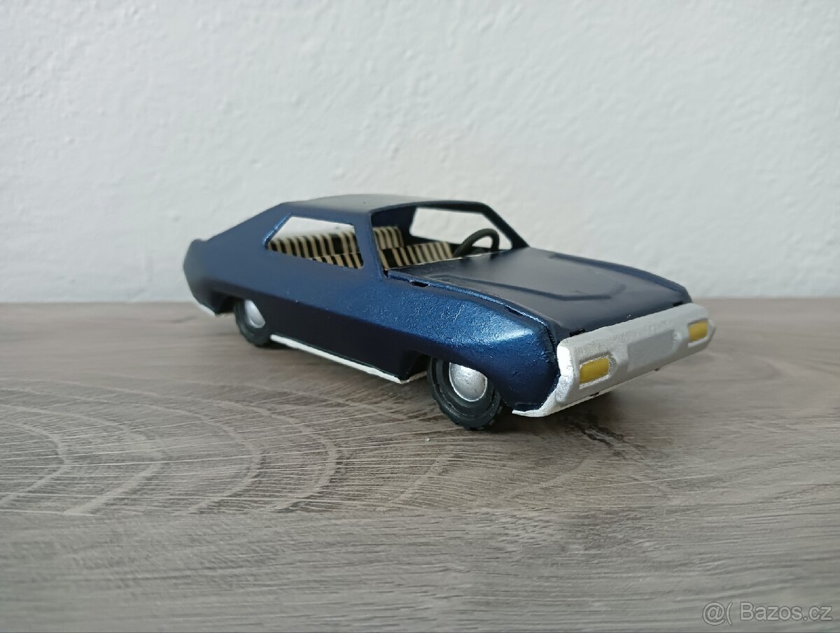 Retro hračka, plechové autíčko, setrvačník - 3