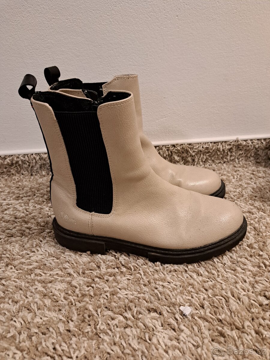 Zimni kožené kozačky vel.35 - 3