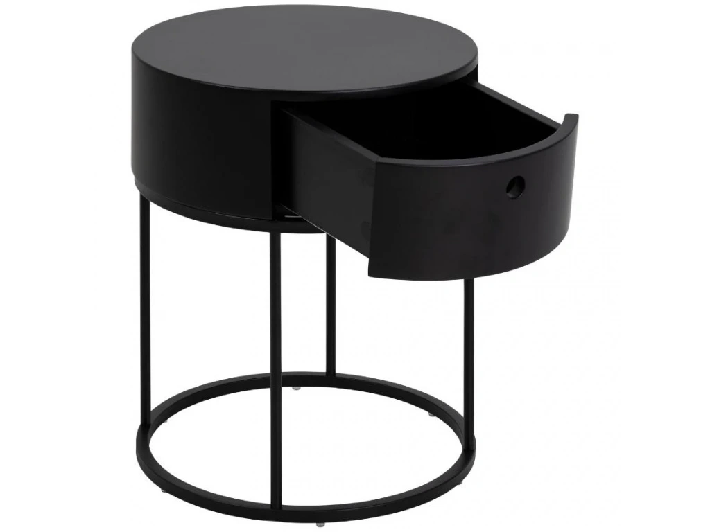 Černý lakovaný noční stolek Pulo 40 cm - 3