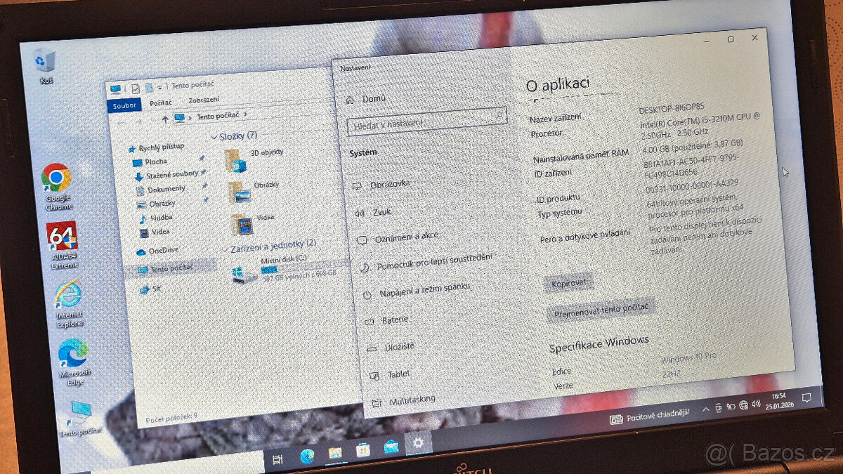 Notebook Fujitsu Lifebook AH532 / 4GB / 750 GB / W10 Pro - 3