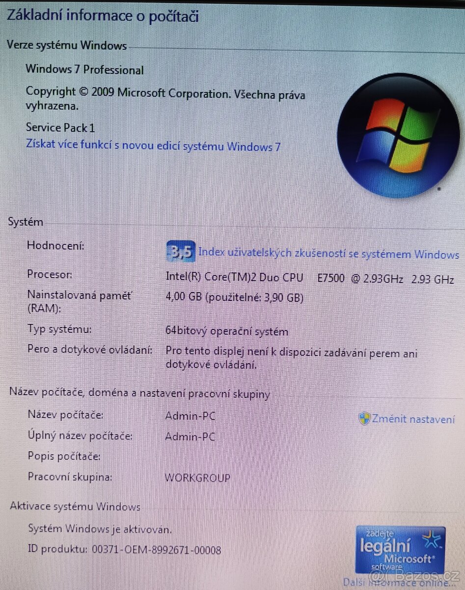 Stolní PC HP, 4GB RAM, 250GB HDD - 3