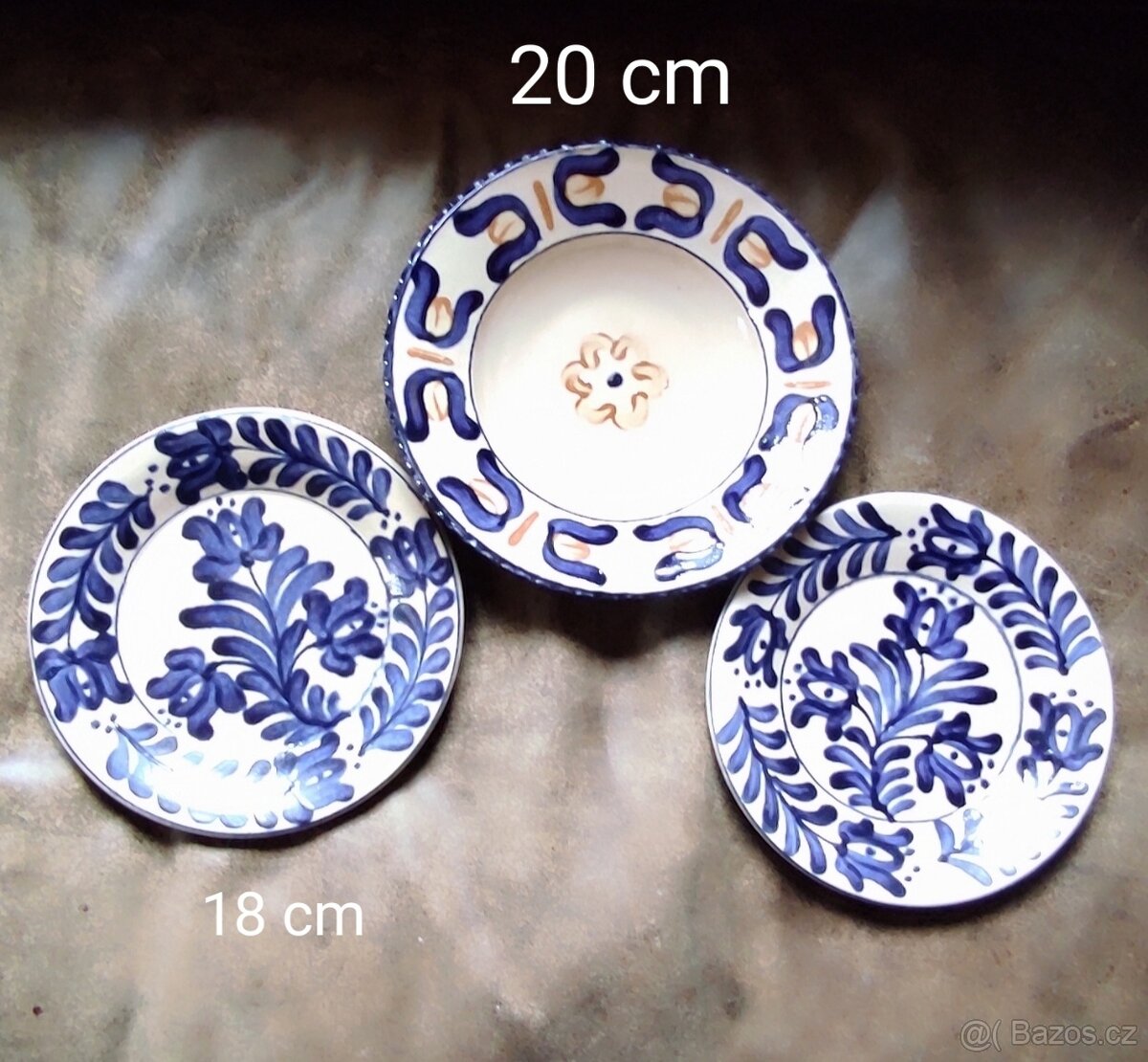 3 keramické talíře retro - 3