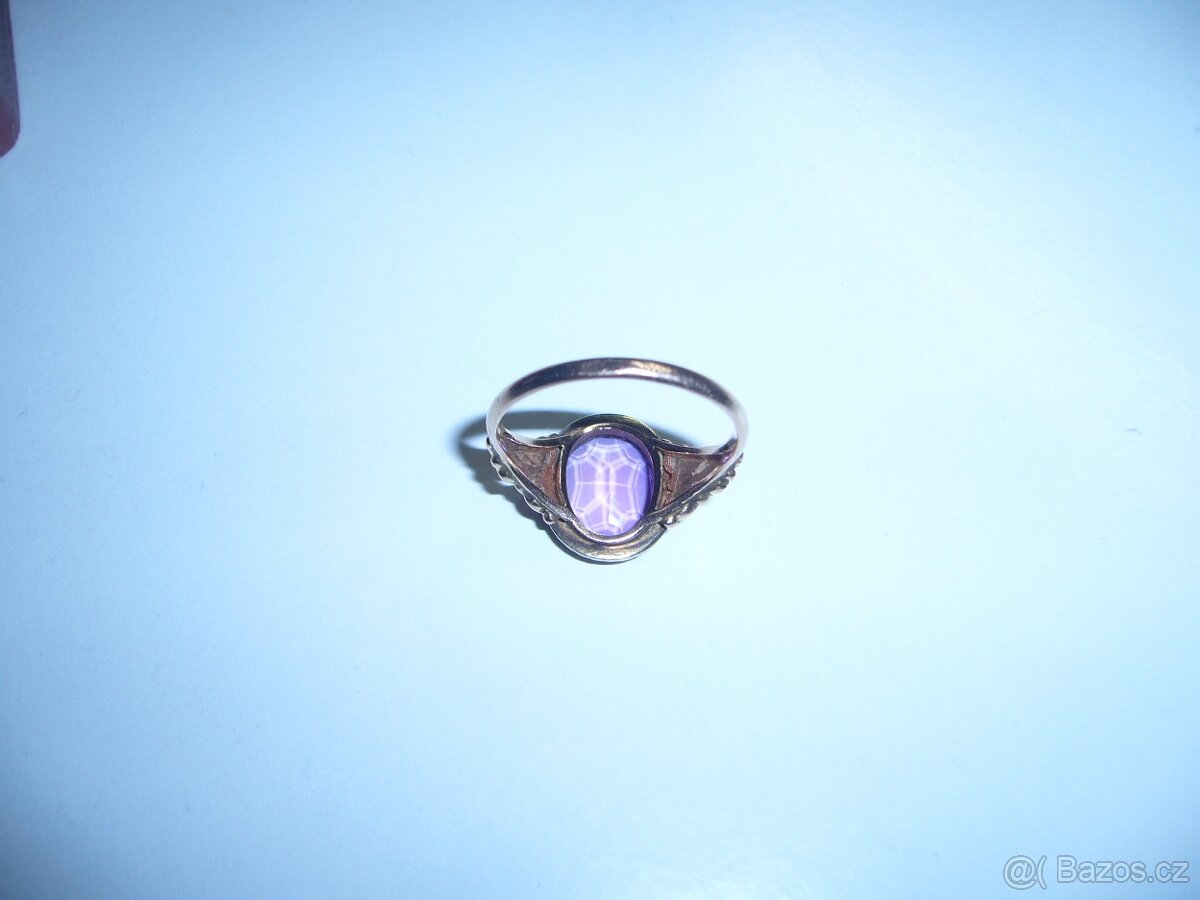 ZLATÝ PRSTEN-RAK-UHERSKO-PŘÍRODNÍ AMETYST - 3