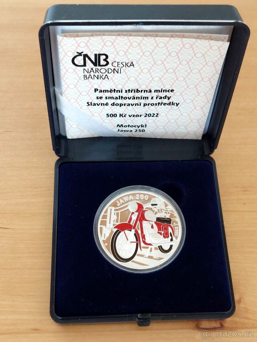 Stříbrná mince 500 Kč 2022 Motocykl Jawa 250, BK a PROOF - 3
