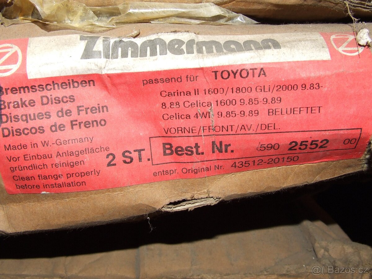 Prodám brzdové kotouče Toyota, Daihatsu, Nissan