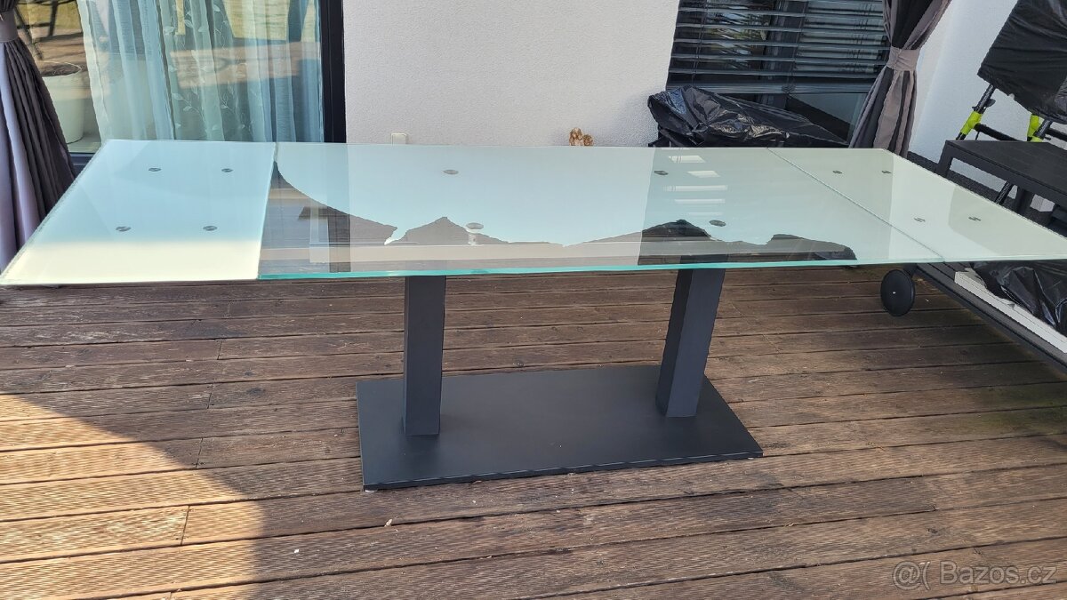 Ocelový skleněný stůl - 3
