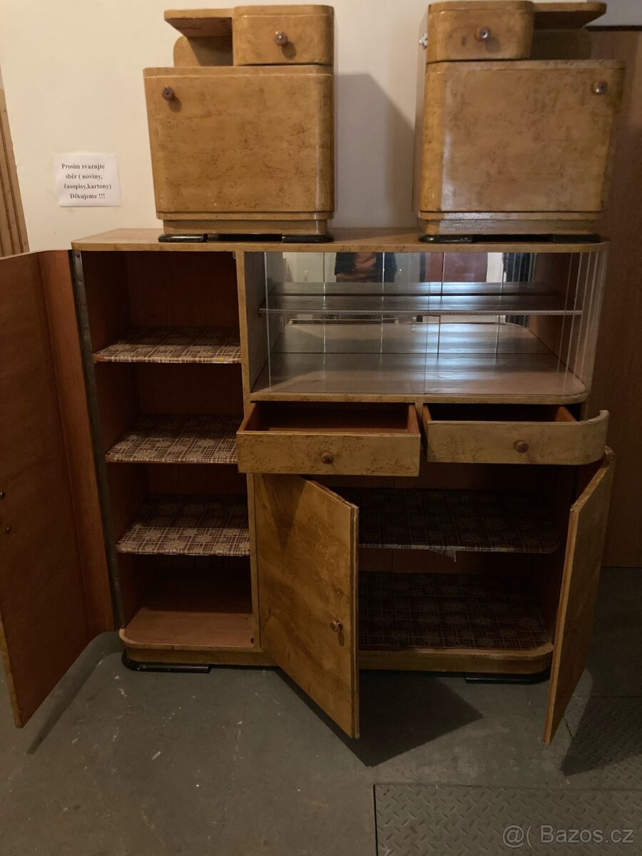 Retro dýhovany nábytek 40.-50. léta - 3