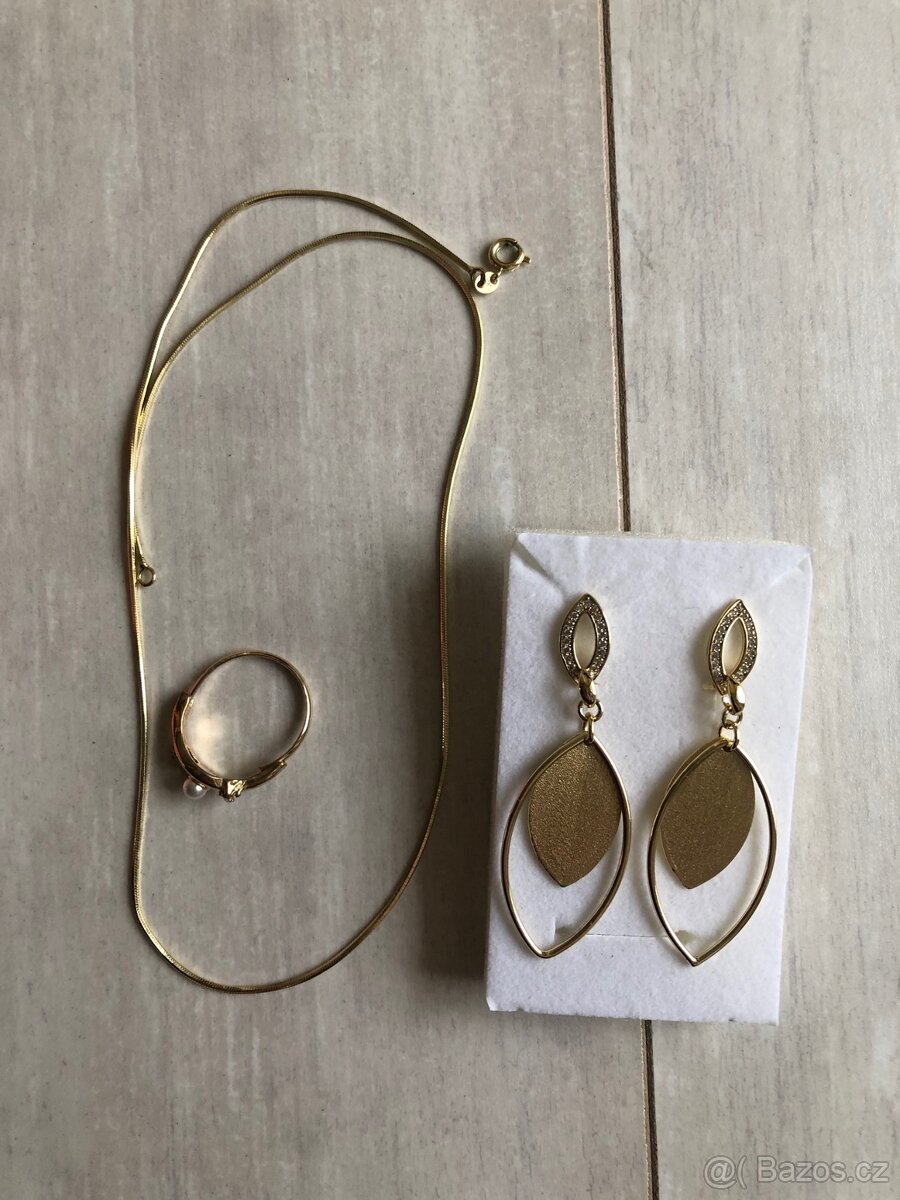 Sada šperky: řetízek + prsten + náušnice - 3