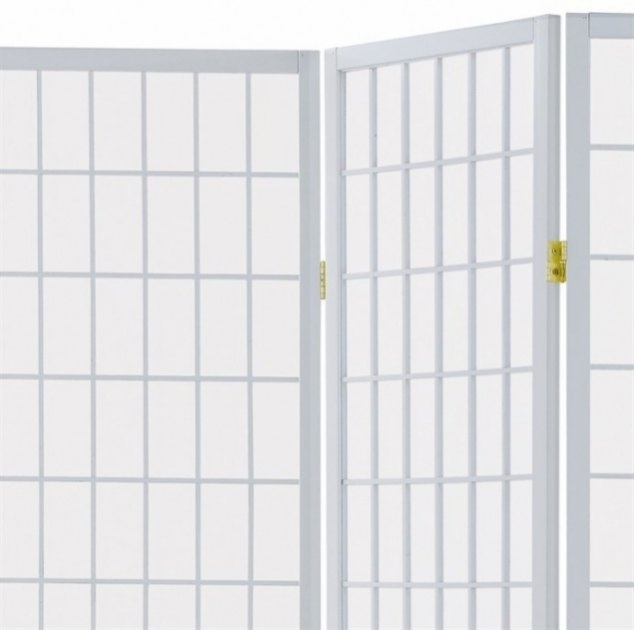 Dřevěný paravan 3 dílný s bílou úpravou - 3