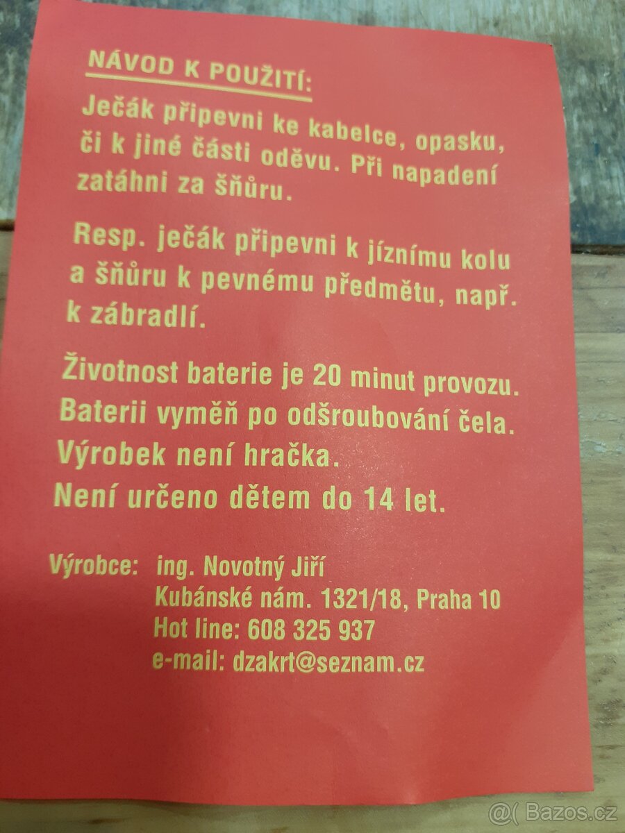 Osobní minialarm cykloalarm jízdní kolo alarm JEČÁK - 3