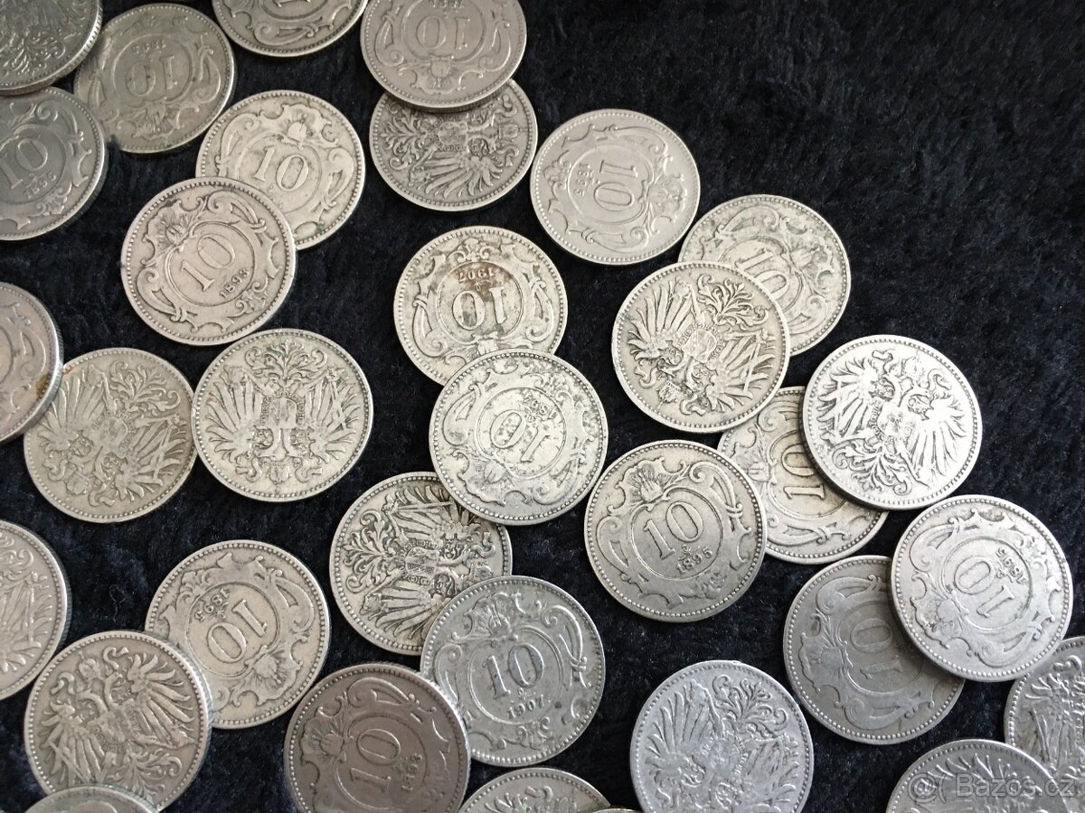 50 kusů 10 hellerů. mince Rakousko Uhersko - 3
