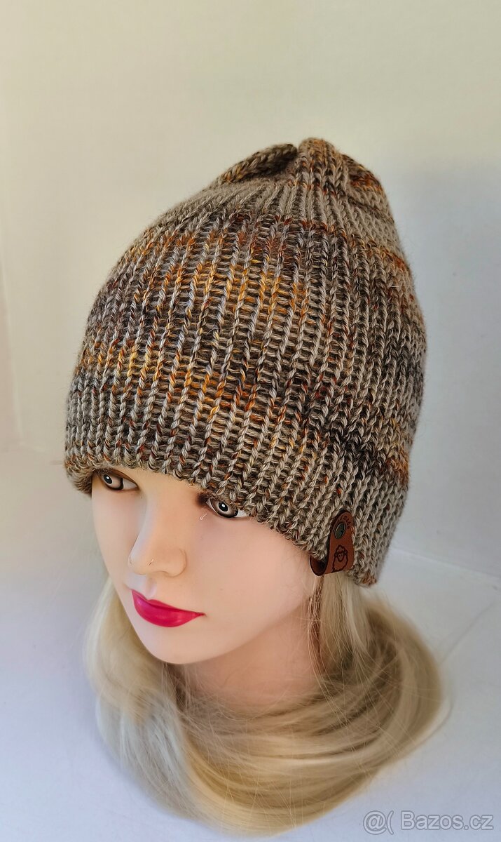 Čepice zimní - Unisex, velikost Uni, Ruční výroba - 3