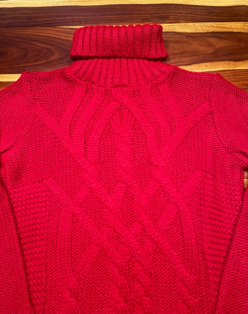 Červený dámský rolák s vlnou Zebra vel. XL / 42 - 3