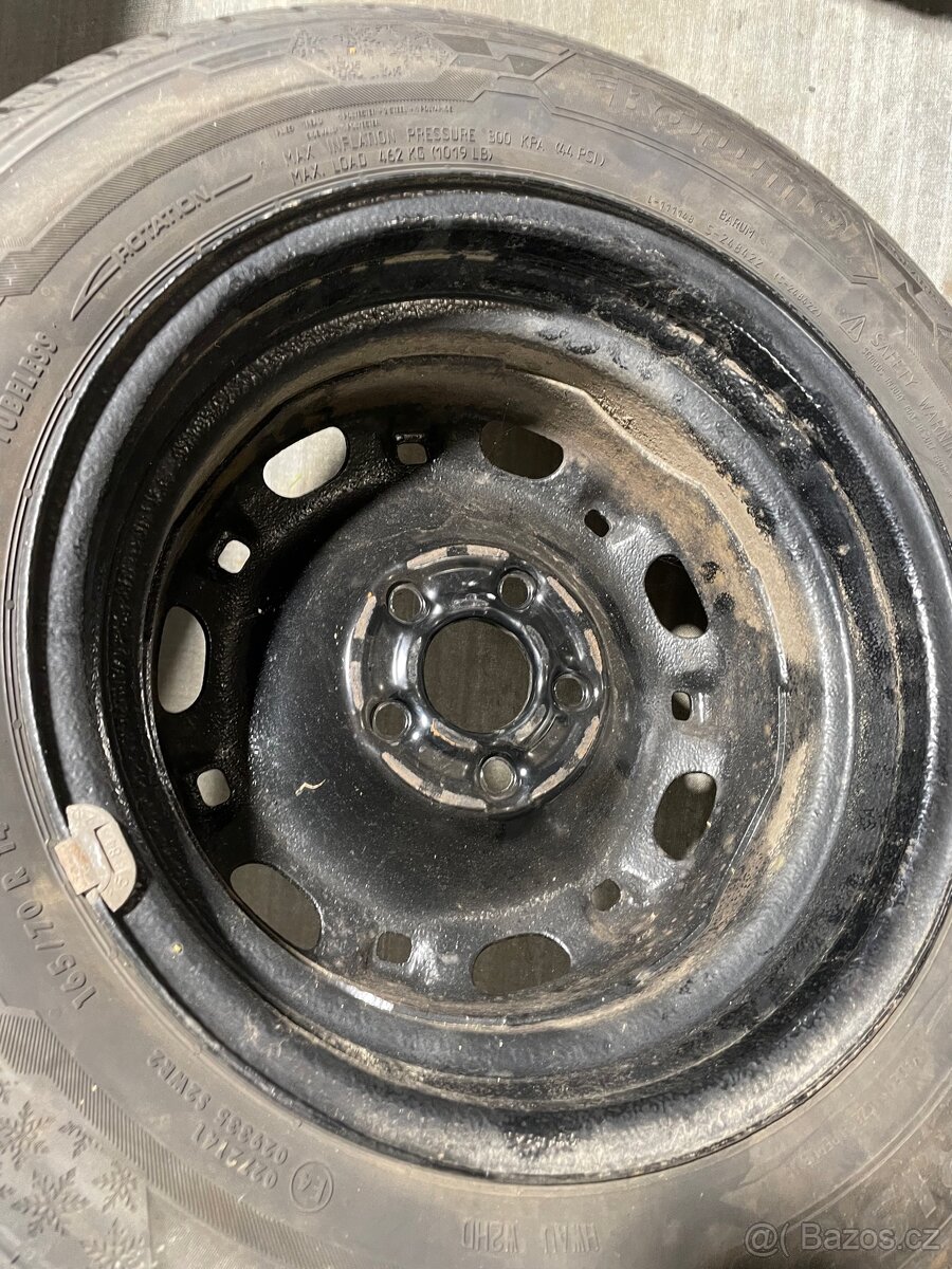 Plechová kola Škoda Fabia, 5x100, zimní gumy, - 3