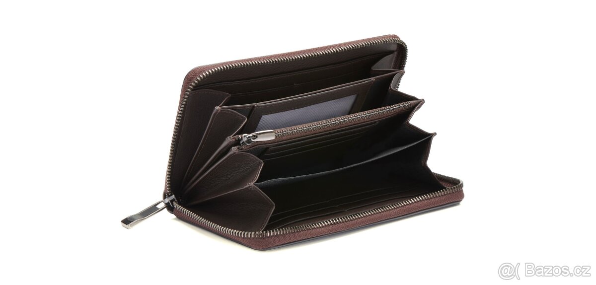 Nová, tmavě hnědá kožena peněženka PORSCHE DESIGN - 3