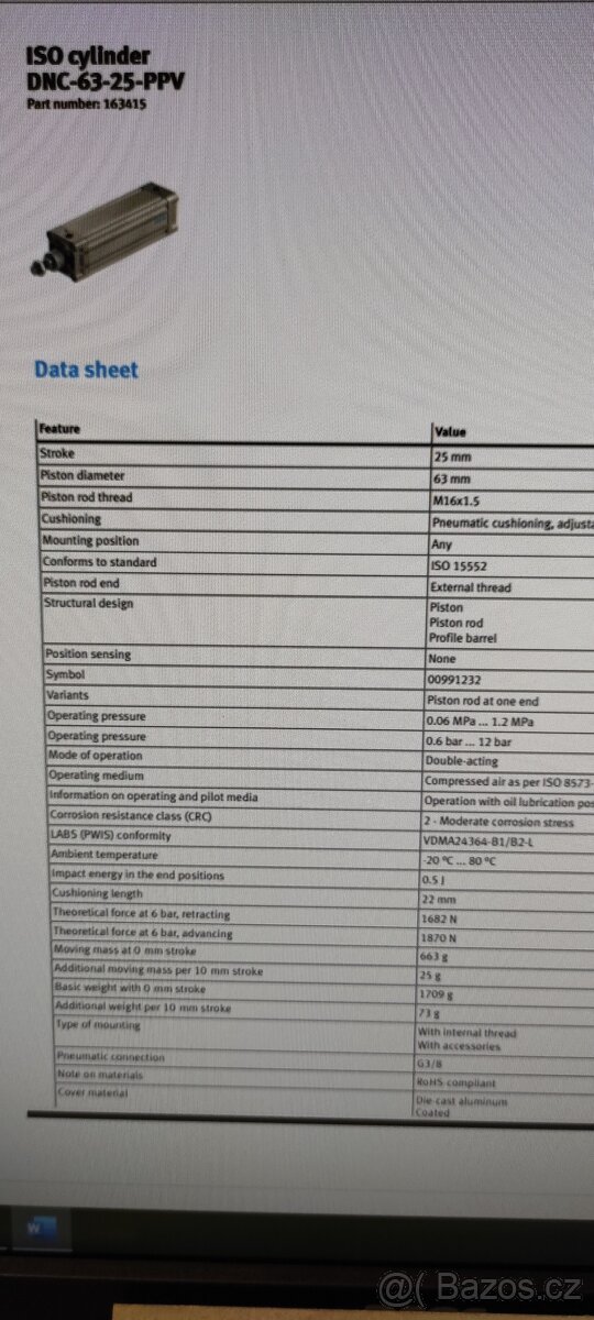 Nový válec FESTO 163415 - 3