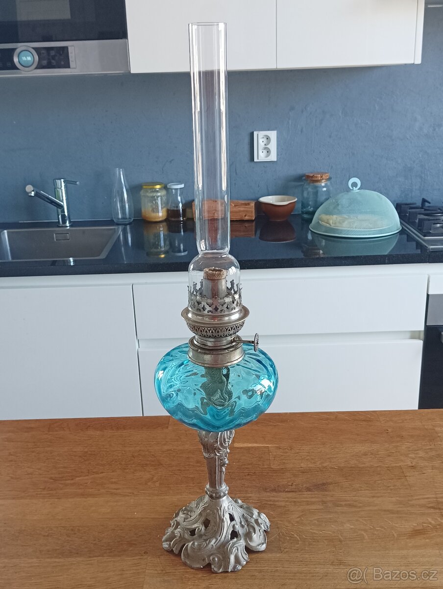 SECESNÍ STAROŽITNÁ PETROLEJKA GAUDARD,FRANCE1900–ART NOUVEAU - 3