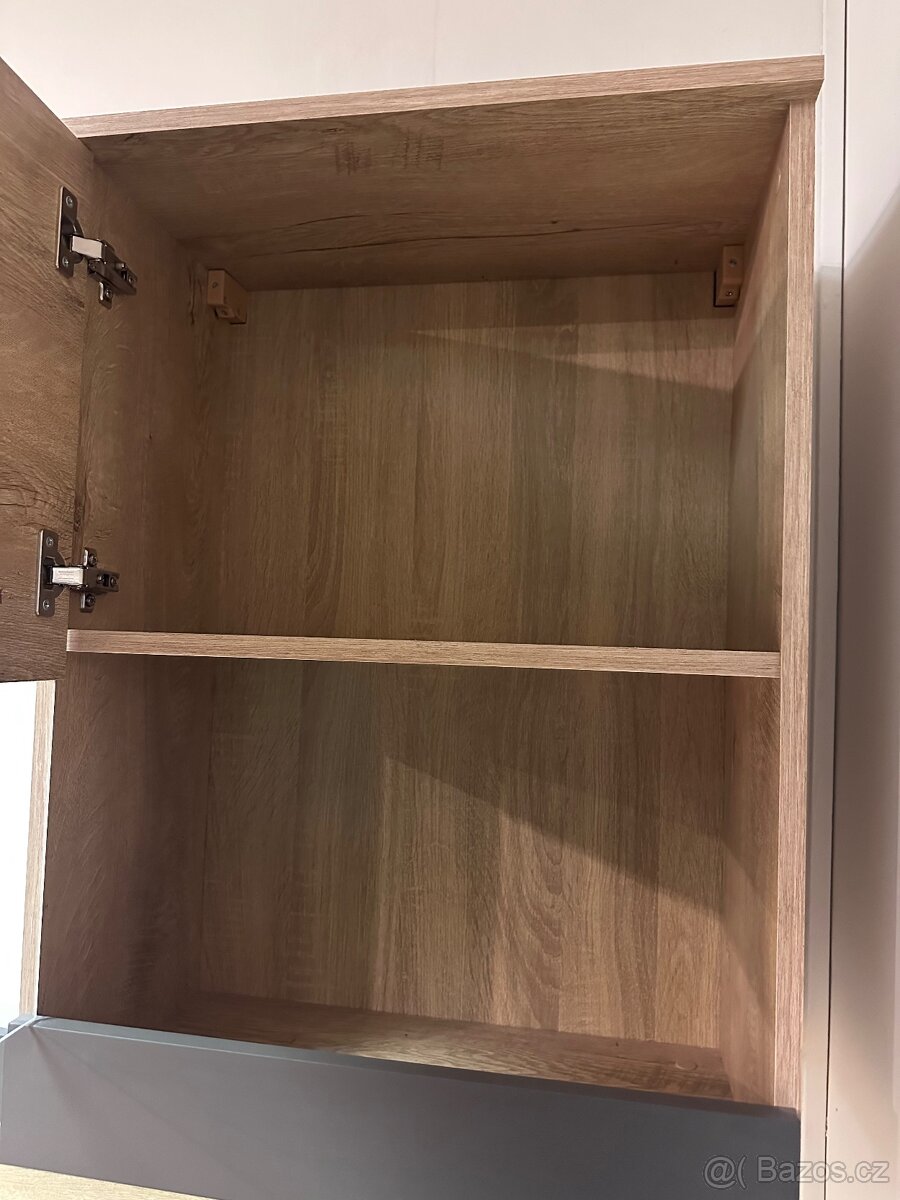 Obývací stěna - dub lefkas a šedý mat - 3