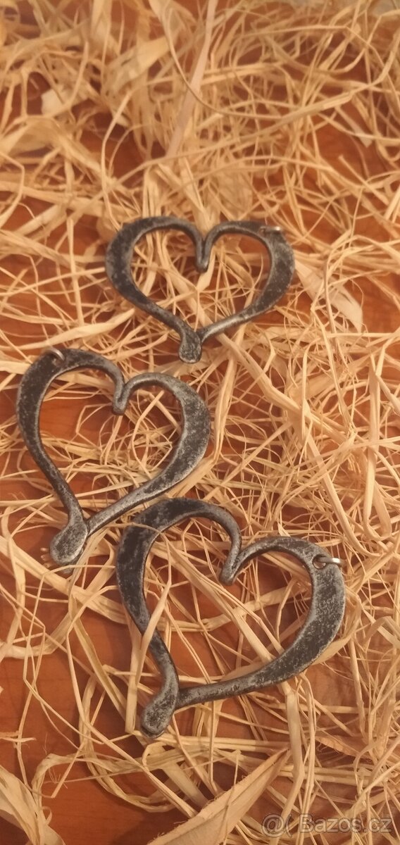 Kované srdíčka,srdce,přívěšek - 3