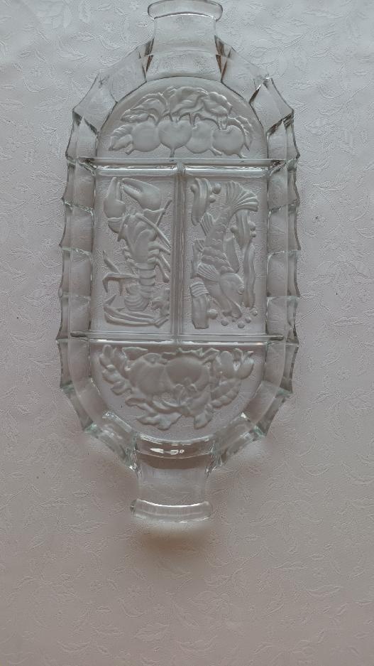 Starožitný skleněný podnos - 3