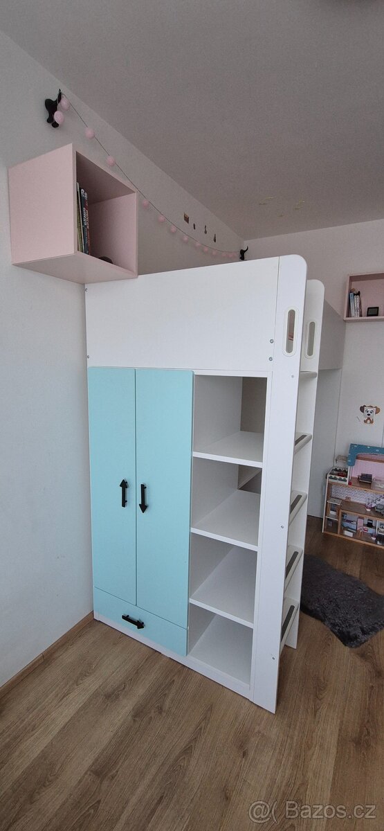 Ikea dětská patrová postel Smastad + ZDARMA matrace - 3