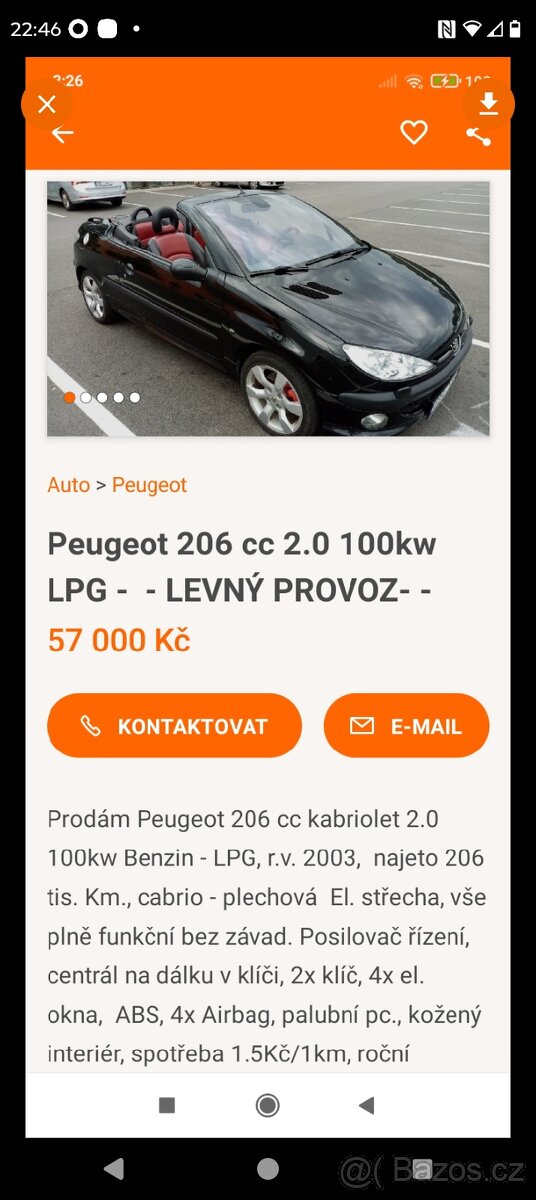 Prodám Peugeot 206 CC,2.0, 100kwCabrio - 3