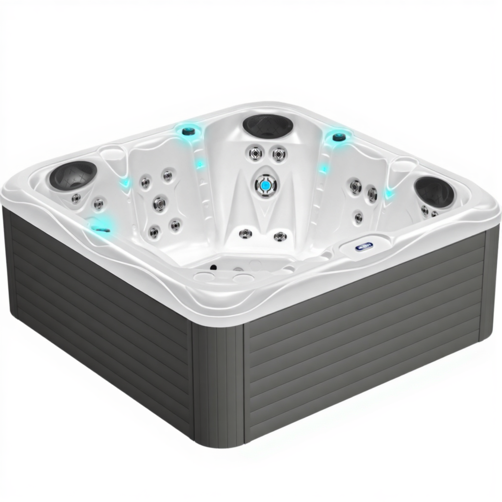 Venkovní vířivka pro 5 osob | NOVÁ | KRYT | SCHŮDKY | 220V - 3