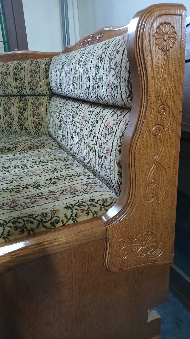 Rustikální rohová lavice+rozkl.stůl+2židle - 3