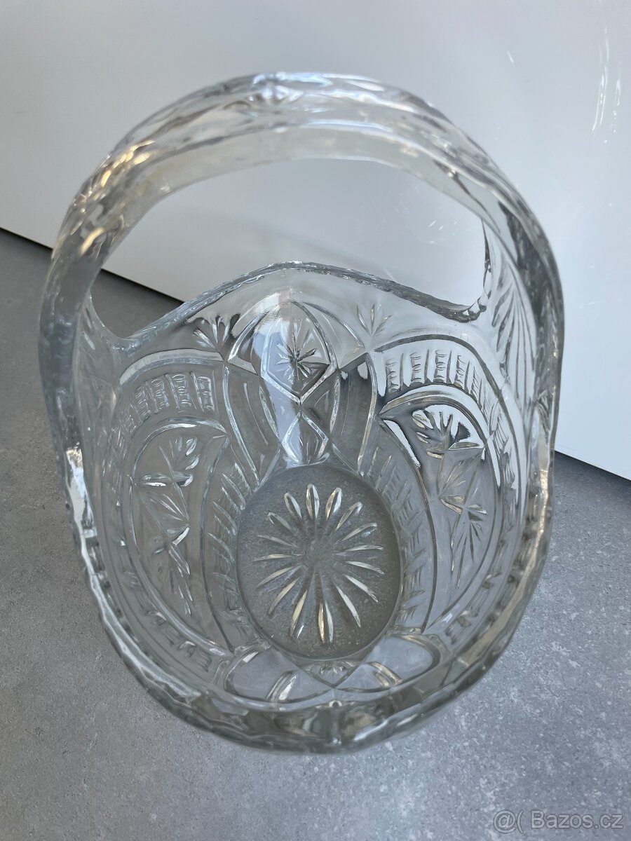 Dekorační košík z broušeného skla - 3