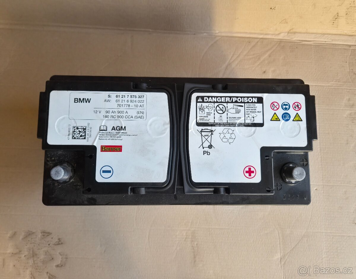 Autobaterie 90ah 900A originál BMW - 3