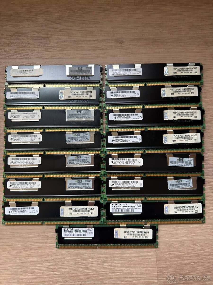 Serverová RAM 4GB DDR3 ECC RDIMM 1333 MHz - 64 ks - 3