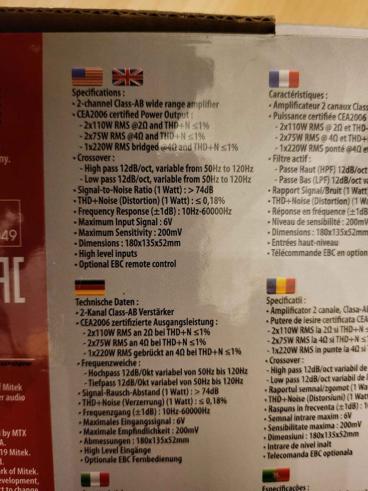 Nový zesilovač MTX Audio TX2275, 2x110W - 3