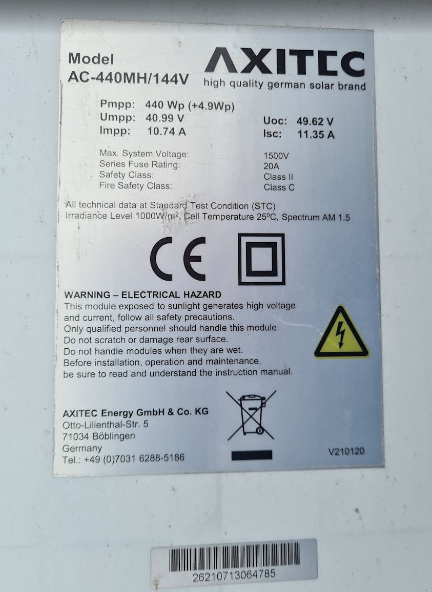 FOTOVOLTAICKÝ PANEL AXITEC 440Wp - 3
