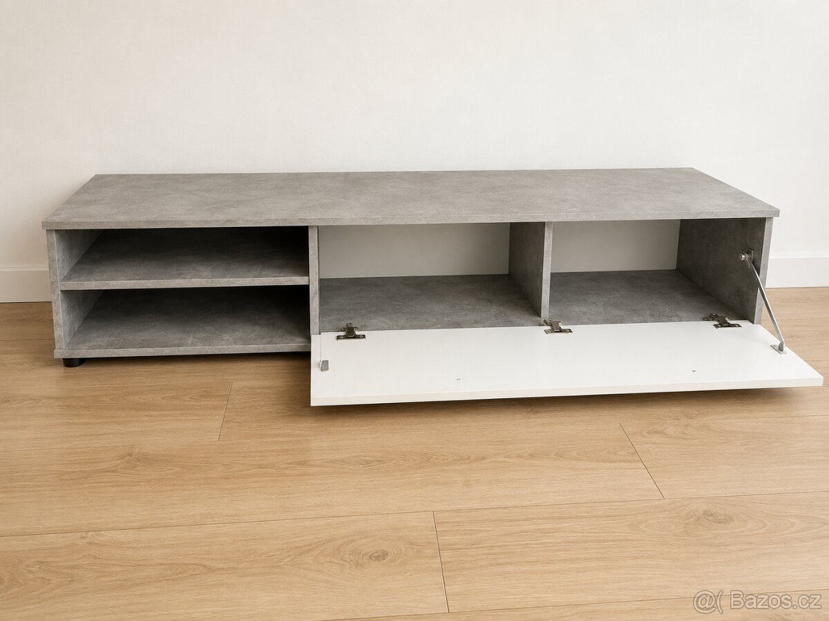 Obývací stěna – bílá/šedá, moderní design - 3