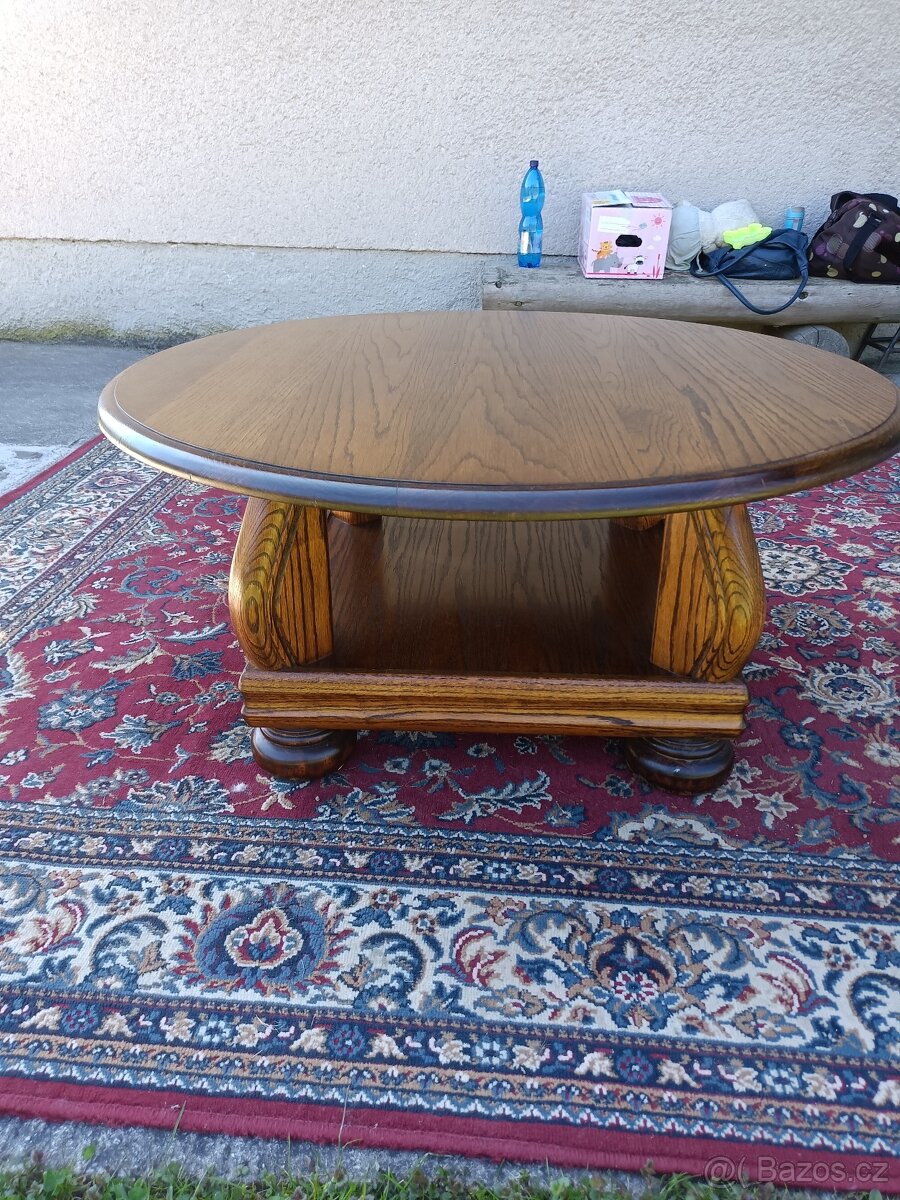 Rustikální konferenční stolek se spodní deskou - 3